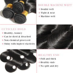 Asxdovig Brazilian body wave bundles 20-inch for dramatic length and comfortable wear