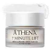 Athena 7 Minute Lift serum bottle close-up shows premium formula for quick smoothing.