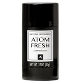 Atom Fresh Laboratory Comfy Woody deodorant packaging showing clean, long-lasting protection.