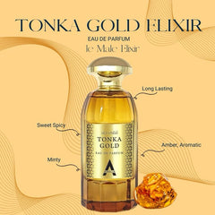Atralia Tonka Gold packaging with gold accents showcasing gift-worthy presentation.