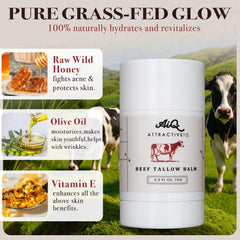 AttractiveIQ tallow application on the cheek demonstrates fast-absorbing hydration.