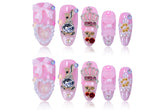 Atuhua 24Pcs handmade press-on nails with 3D pink bow for a chic daily look.
