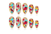 Atuhua bling rhinestones press-on nails for sparkling evenings