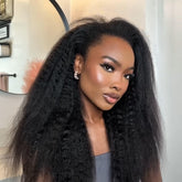AUABEAUTY 20-inch kinky straight half wig with natural look for daily wear