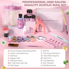 Aucarkee kit includes rhinestones, glitter, and stickers for personalized nail art