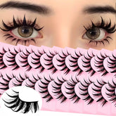 AUGENLI manga lashes 10-pairs pack for versatile cosplay and anime-inspired eye drama.