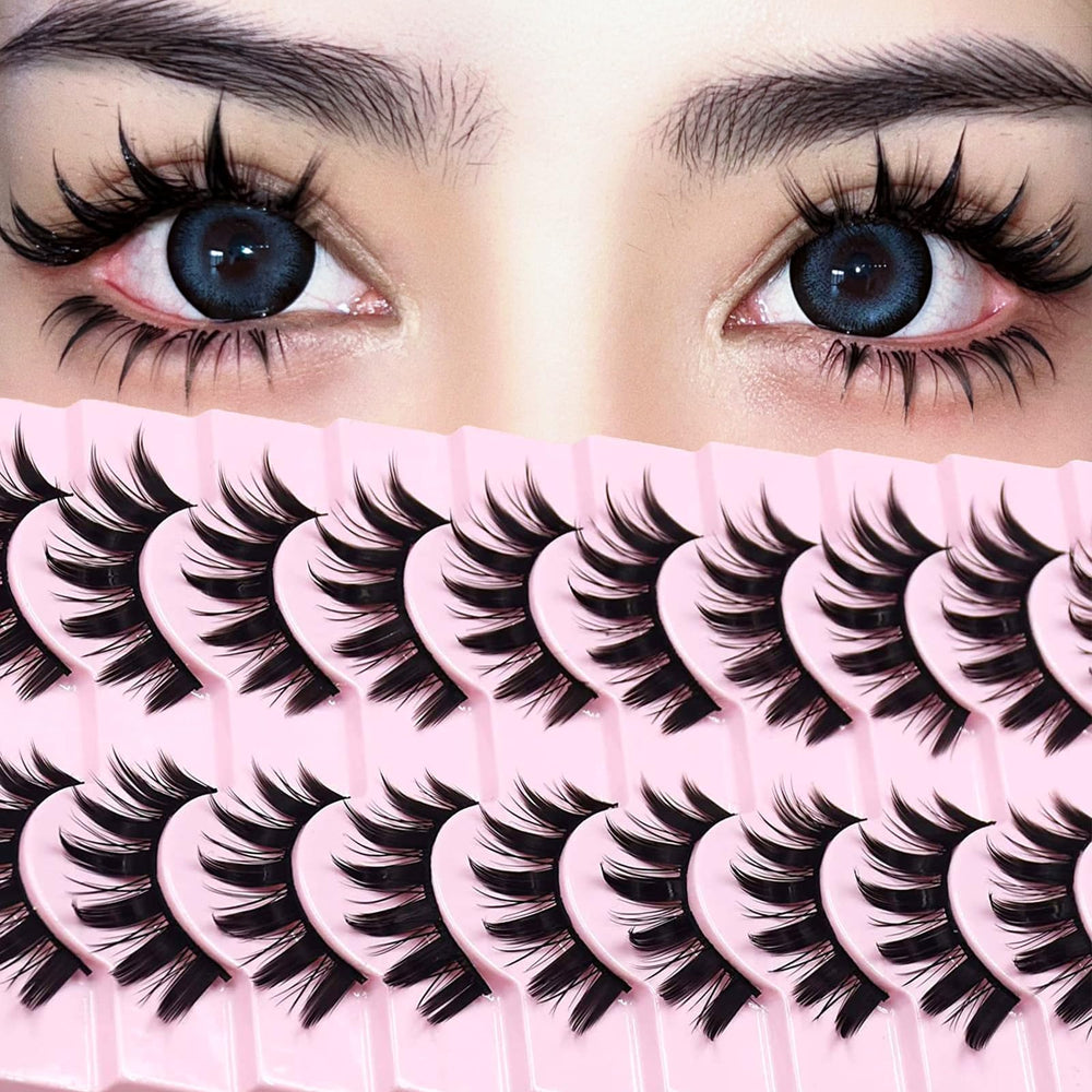AUGENLI manga lashes 16mm cosplay dramatic look for cosplay and stage makeup.