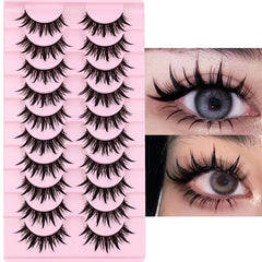 AUGENLI manga lashes 16mm pack for cosplay and daily wear