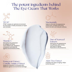 Augustinus Bader eye-cream application on eye area demonstrates gentle, refreshing massage.