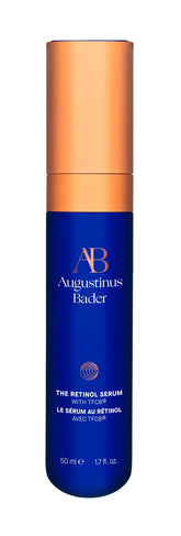 Augustinus Bader Retinol Serum bottle ready for nightly skincare routine with hydration.