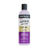 Aunt Jackie's Curl La La Milk bottle closeup showing creamy hydration for detangling prep