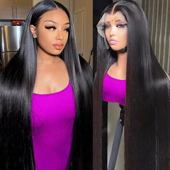 AUOU 30 inch lace-front wig close-up shows natural Brazilian hair luster for daily wear
