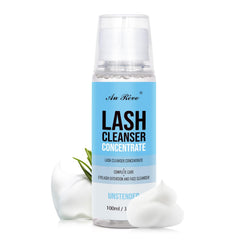 AuReve Lash Shampoo Concentrate packaging with unscented formula for salon and home use.
