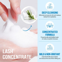 AuReve Lash Shampoo ready bottle 60ml, convenient for professional or home care.