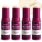 Auriela Calcium Volume Multi Balm Stick on the face delivers hydration and a smooth base.