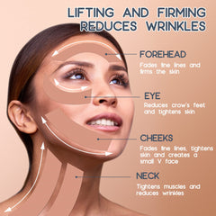 AURUZA forehead-eyes-nasolabial patches target common areas with precise placement for subtle lift.