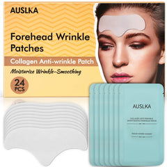 AUSLKA Forehead Wrinkle Patches with Aloe for smoother skin.
