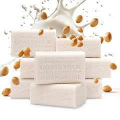 Australian Botanical Goat Milk Soap close-up shows creamy texture and nourishment.