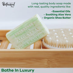 Australian Botanical Soap Aloe Vera Green Tea – closeup lather showing creamy texture.