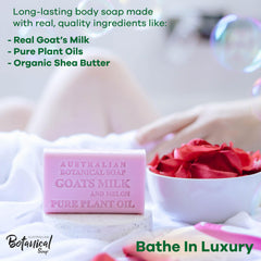 Goat Milk Melon bar lather closeup with creamy bubbles for daily refreshment