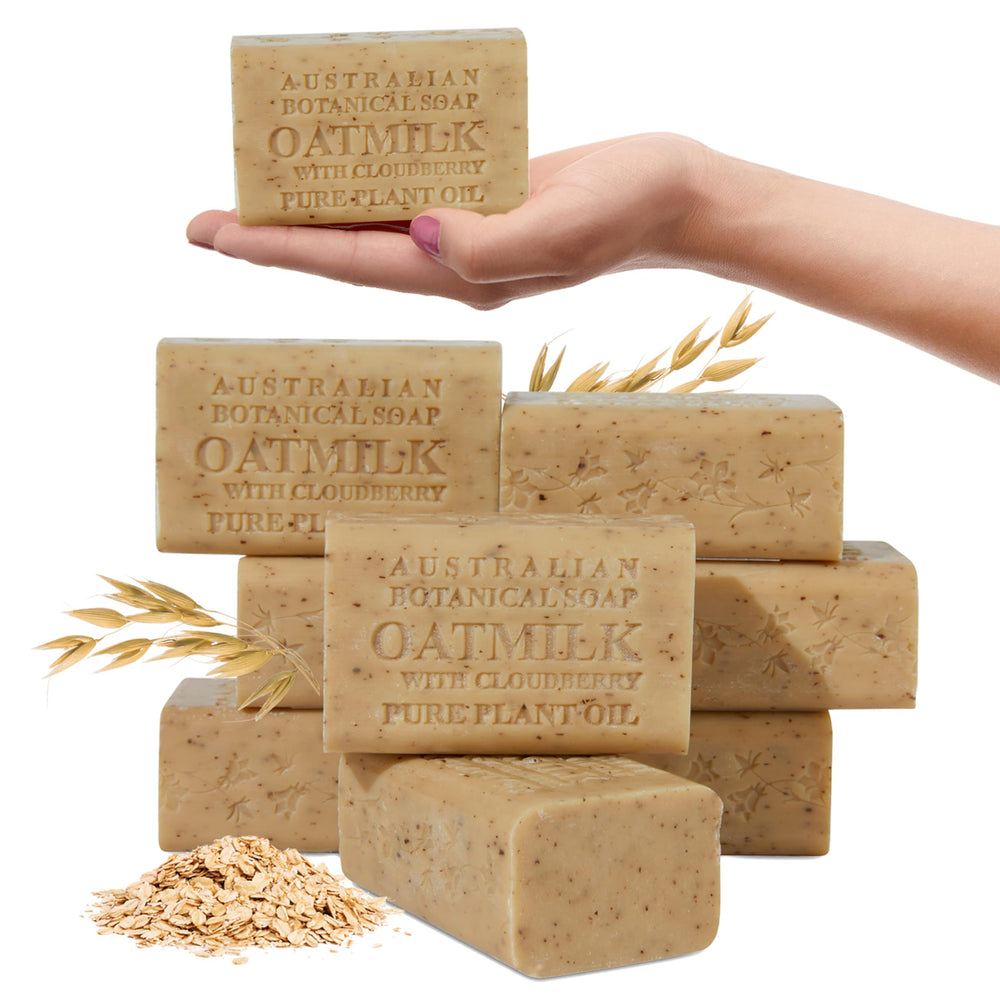 Australian Botanical Soap oat milk cloudberry bar for gentle cleansing with oats