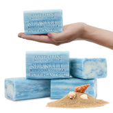 Australian Botanical Soap Sea Salt bar close-up highlighting minerals for refreshed skin.