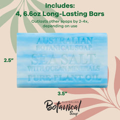Australian Botanical Soap Shea butter swirl indicates hydrating and softening skin.