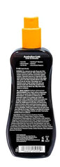 Australian Gold Exotic Tanning Oil spray action demonstrates quick absorption and bronzed glow.