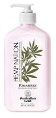 Australian Gold Hemp Nation tan extender with Pomaberry scent for long-lasting hydration and tan protection.