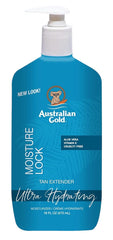 Australian Gold Moist Lock Tan Extender 3-pack emphasizes convenience for regular tanners.