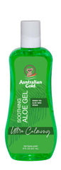 Australian Gold soothing aloe vera after sun gel bottle for cooling relief.