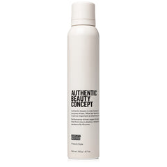 Authentic Beauty Concept Amplify Mousse bottle shows a lightweight volumizing formula for natural body.