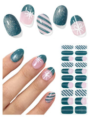 AutyaMee Green Cat Eye nail strips for salon-quality nails at home
