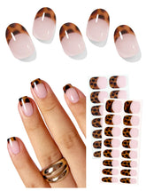 AutyaMee leopard French nail strips in box for easy home manicure