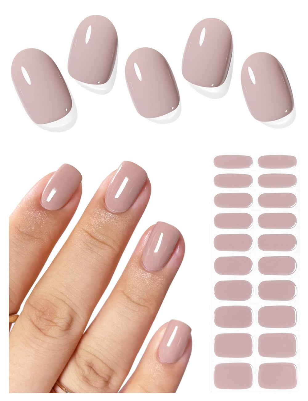 AutyaMee Milky Tea nail strips in box for quick at-home manicure