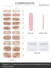 AutyaMee nail art stickers set with 20 pieces and essential tools
