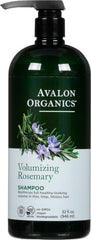 Avalon Organics Rosemary Shampoo label closeup highlights organic ingredients and rosemary essence