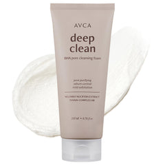AVCA BHA Pore Cleansing Foam packaging promotes daily cleansing and pore care.