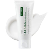 AVCA EGF Cica Repair Cream jar closeup showing fragrance-free formula for sensitive skin.