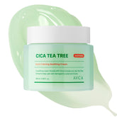AVCA Quick Calming Cica Tea Tree Cream bottle displaying soothing hydration.