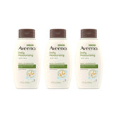 Aveeno Daily Moisturizing Body Wash pack of three bottles for convenient daily use.