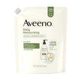 Aveeno daily moisturizing facial cleanser refill pouch ready for convenient reloading