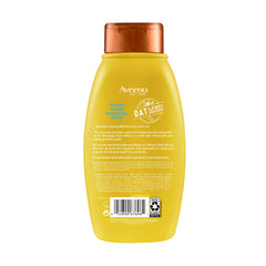 Aveeno Deep Moisturizing Sunflower Oil Blend Shampoo bottle with pump shows even distribution