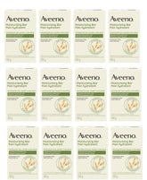 Aveeno Naturals Moisturizing Bar 12-pack front view showing compact packaging for daily use