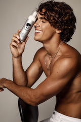 Avenue Man Unscented Sculpting Foam is applied for smooth, light control.