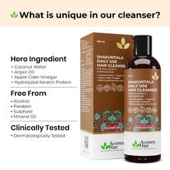 AVIMEE HERBAL Shakuntala Hair Cleanser ingredients boost nourishment with aloe vera and milk.