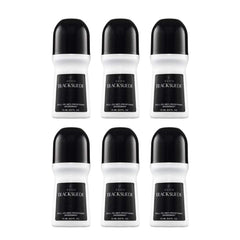 AVON Black Suede roll-on deodorant bottle provides all-day odor protection.