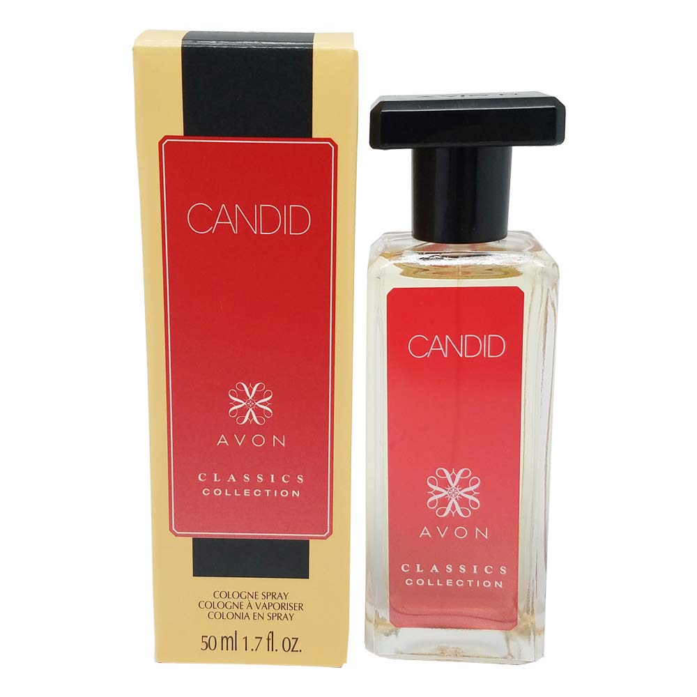 AVON Candid amber floral bottle highlights long-lasting, versatile scent for daily wear.