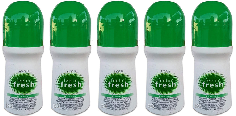 Avon Feelin Fresh deodorant bottle 1.7oz, compact for on-the-go freshness.