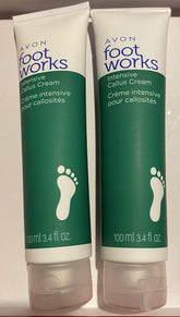 AVON Peppermint Foot Works 2-pack cream tub for intensive callus care and soft skin.